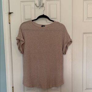 Lightweight Apricot Short Sleeve Knit Top